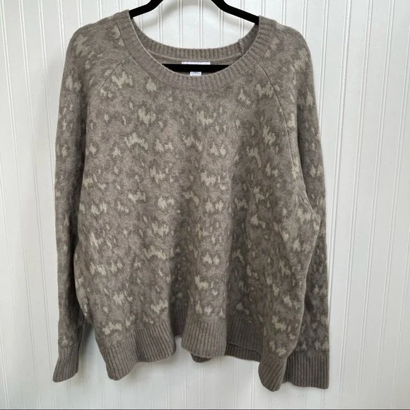 Athleta 982835 Hawthorn Animal Print Merino Wool Crewneck Sweater Size 1X - Picture 2 of 7